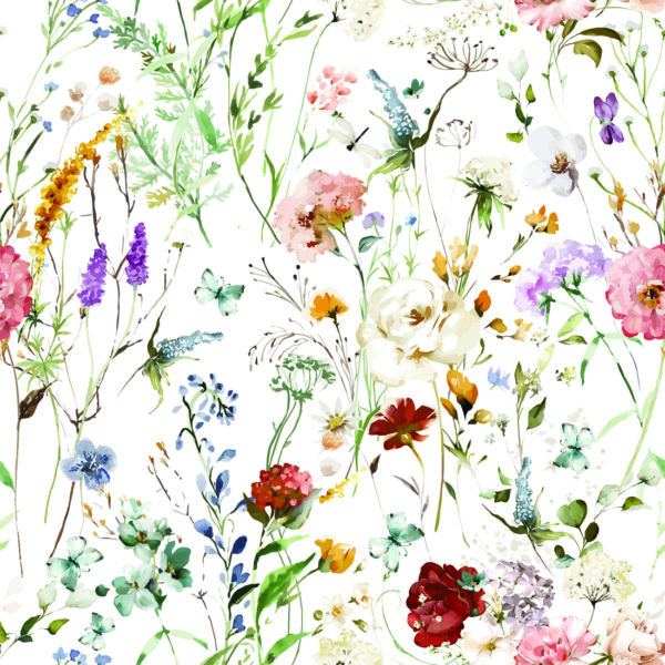 Fotobehang Vlinders tussen bloemen - Afbeelding 3