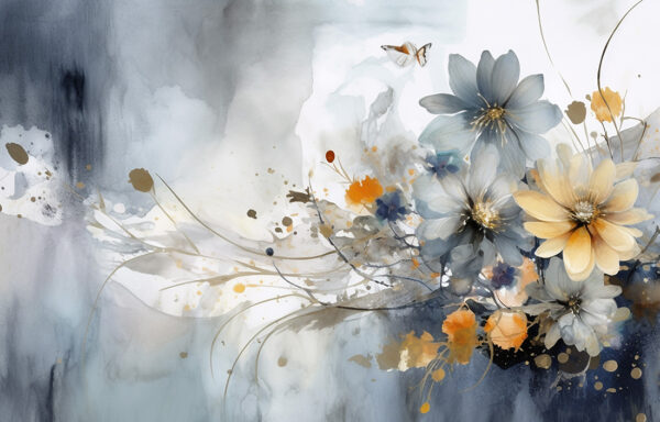Fotobehang Bloemen in de wind