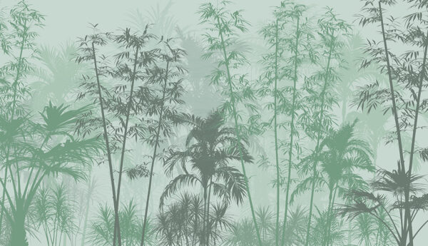 Fotobehang Exotische bomen in het groen