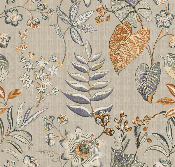 Fotobehang Plantenmotief op beige achtergrond