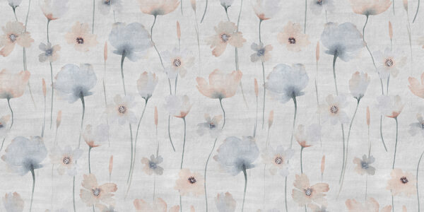 Fotobehang Delicate bloemen op grijze achtergrond