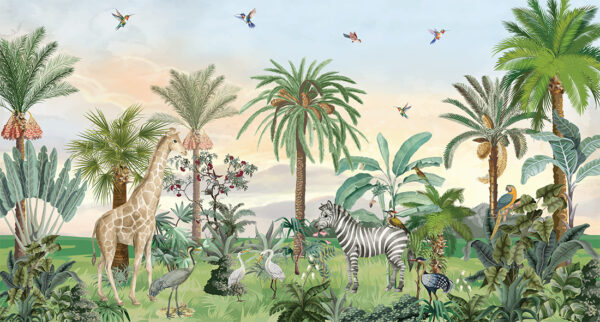 Fotobehang Kleurrijke jungle