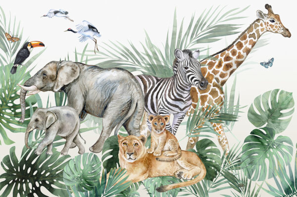 Fotobehang Exotisch dierenpakket