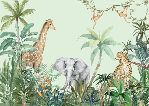 Fotobehang Olifant onder vrienden