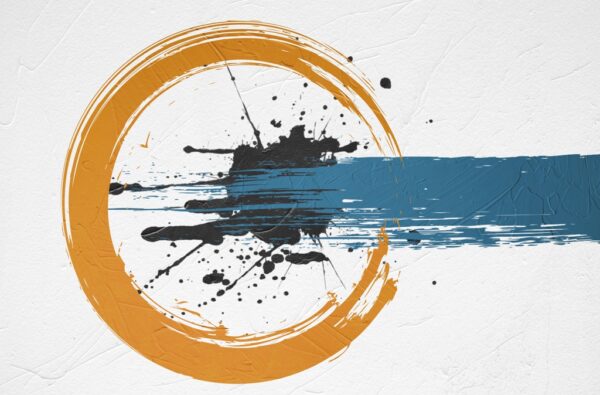 Fotobehang Oranje wiel