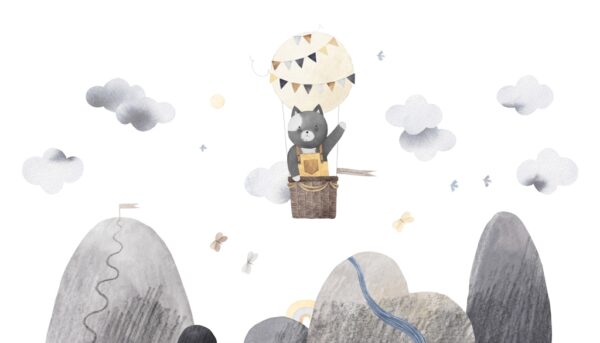 Fotobehang Teddybeer in een ballon