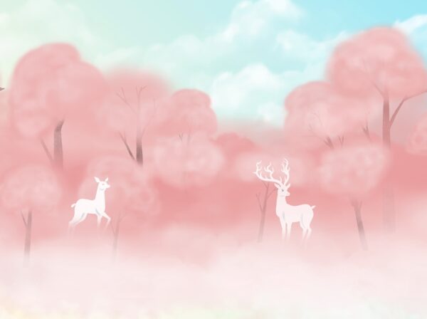 Fotobehang Roze bomen