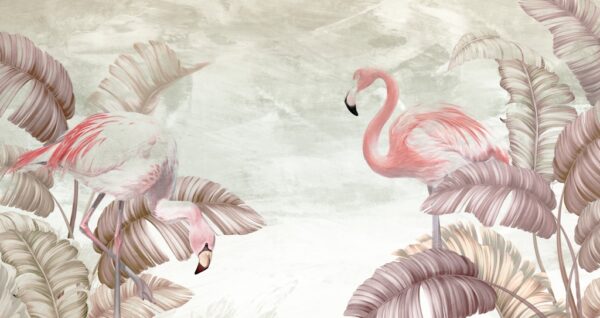 Fotobehang Flamingo Dans