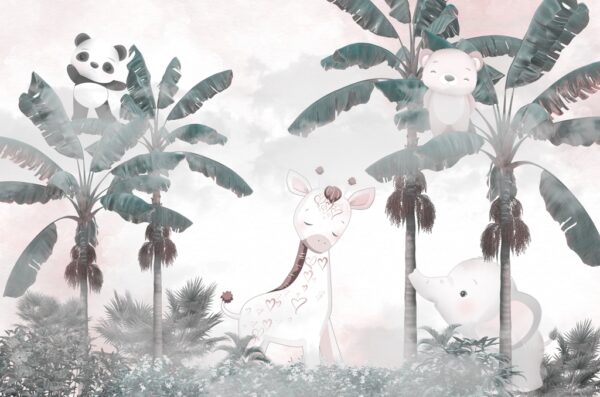 Fotobehang Dieren en palmbomen