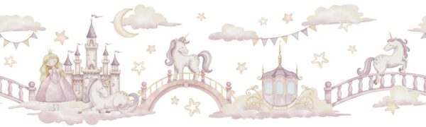 Fotobehang Kasteel Eenhoorns van Droom