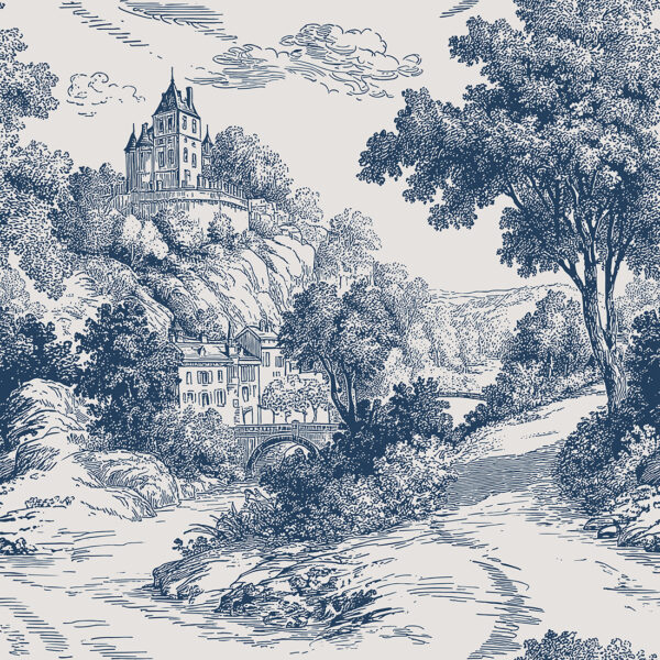 Fotobehang Landschap in blauw