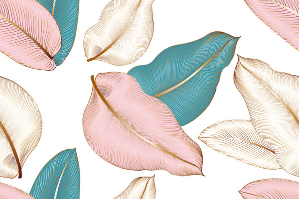 Fotobehang Gouden Bladeren van Fantasie