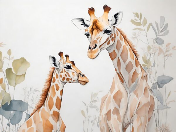 Fotobehang Giraffenfamilie