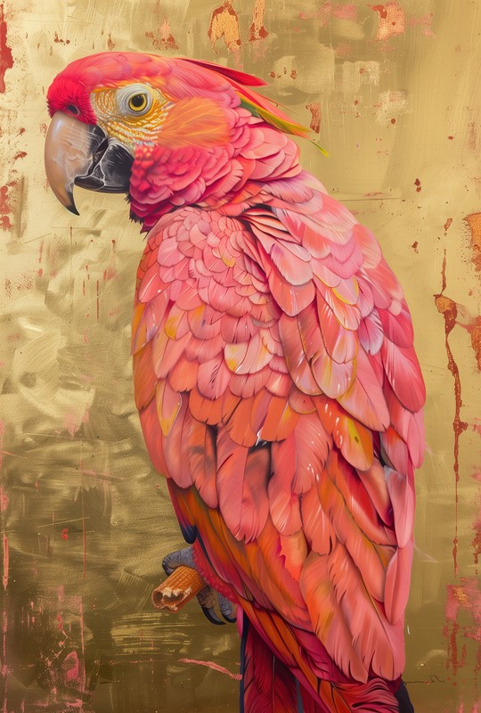 Fotobehang Roze Papegaai Gloed