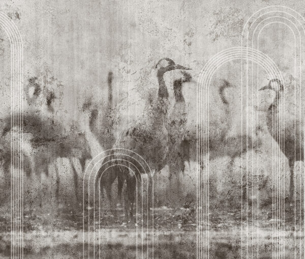 Fotobehang Kranen op beton