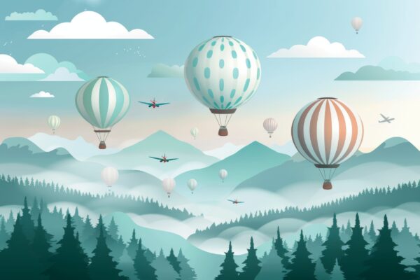 Fotobehang Ballonhemel