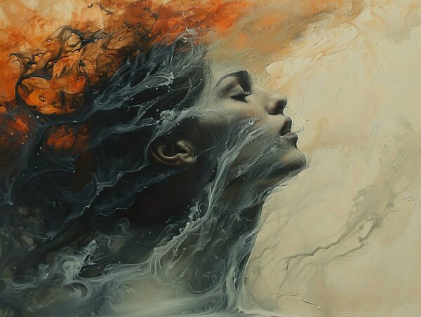 Fotobehang Vrouwenportret in abstractie