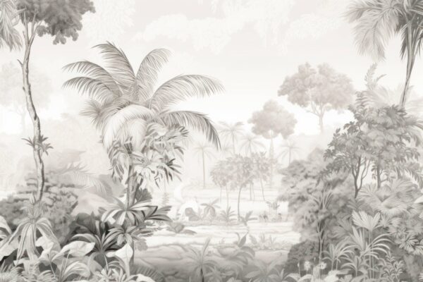 Fotobehang Mistig tropisch paradijs