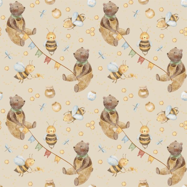 Fotobehang Beer en honing