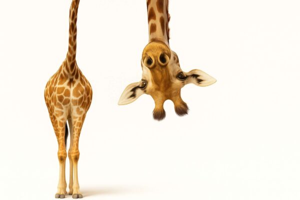 Fotobehang Griezelige giraffe