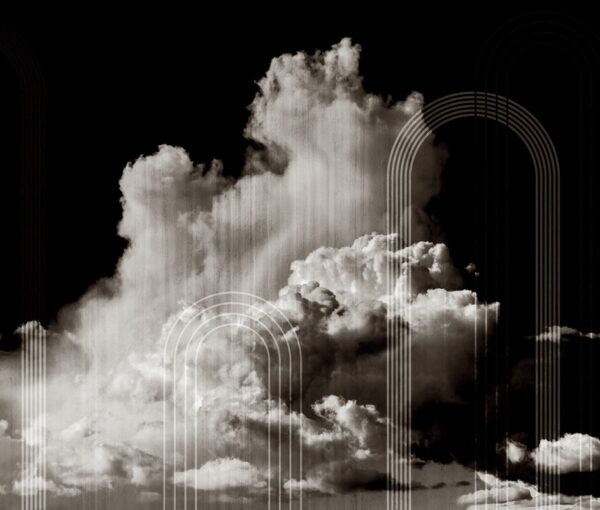 Fotobehang Wolken gebroken door kunst