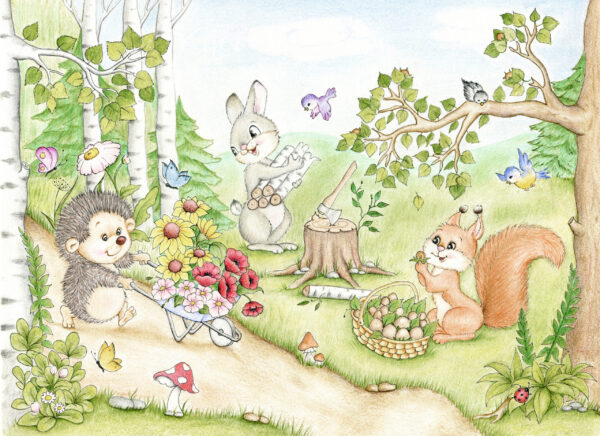 Fotobehang Gelukkig Bos