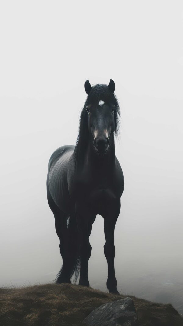 Fotobehang Zwart Paard