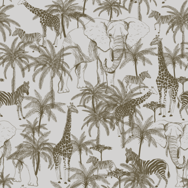 Fotobehang Dieren onder de palmbomen