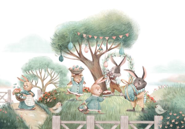 Fotobehang Paashaasjes