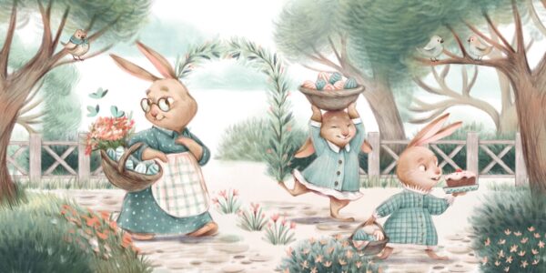 Fotobehang Lentekonijntjes