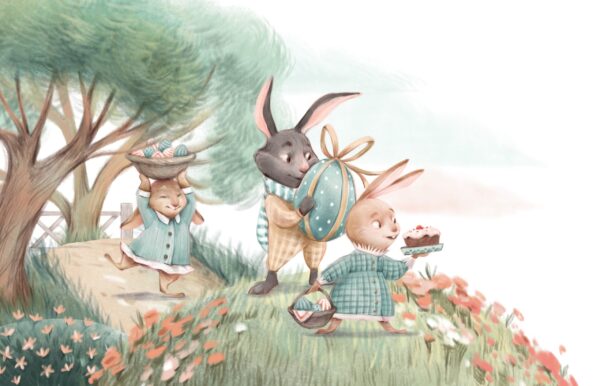 Fotobehang Blije konijntjes