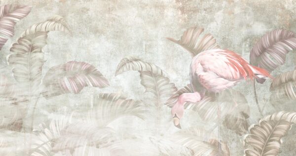 Fotobehang Mysterieuze flamingo
