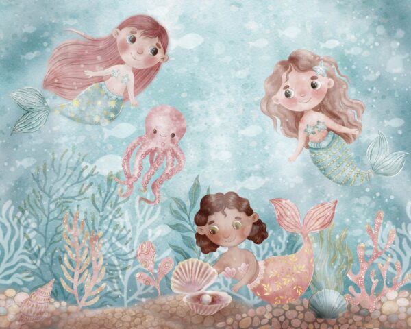 Fotobehang Zeemeerminnen van de Koraallagune