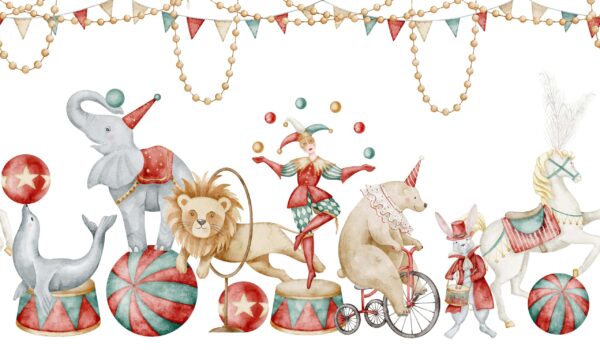 Fotobehang Circus van dierlijke talenten