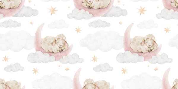 Fotobehang Slaperig Schapenland