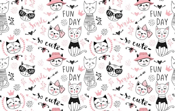 Fotobehang De wereld van vreugde van de kat