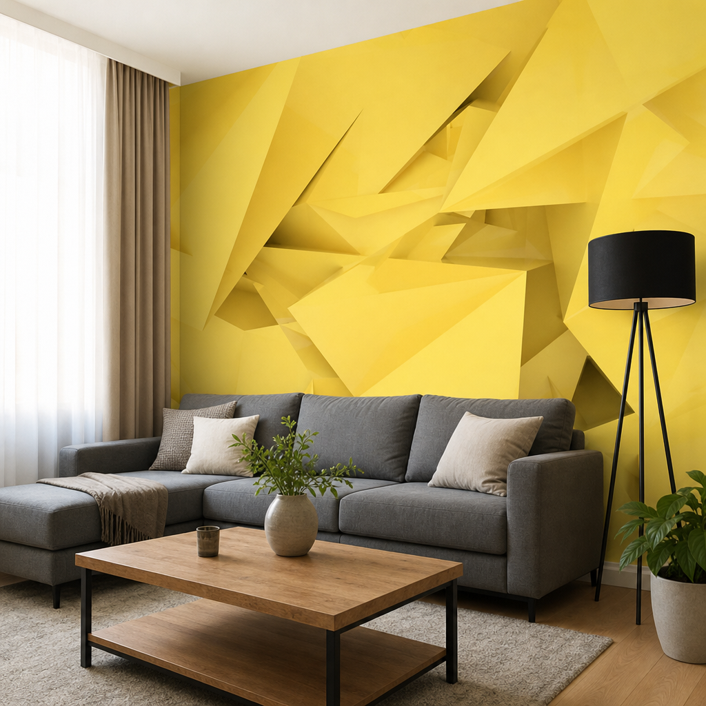 Fotobehang Gele Geometrie - Afbeelding 2