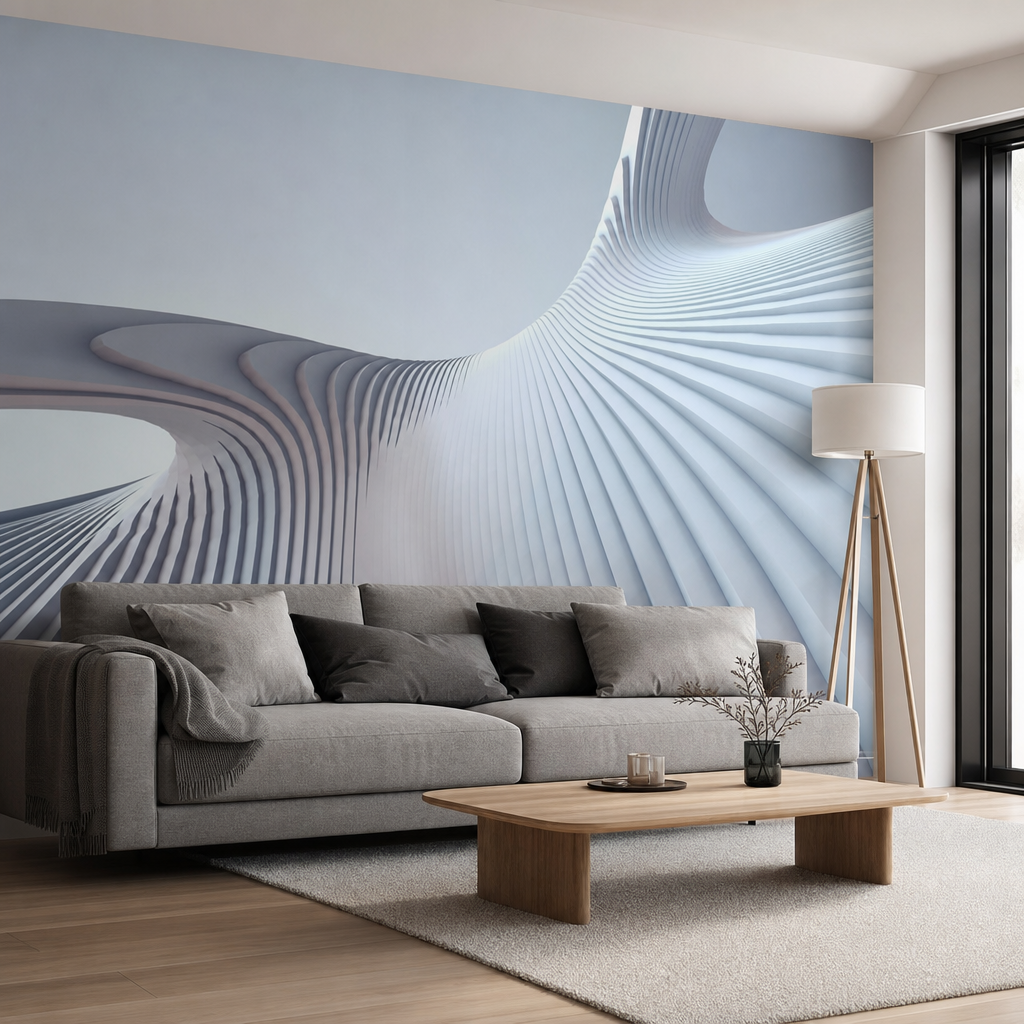 Fotobehang Wit 3D - Afbeelding 2