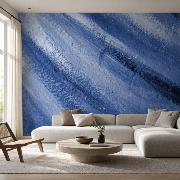 fotobehang Fotobehang Verfpatroon aan de muur in de woonkamer