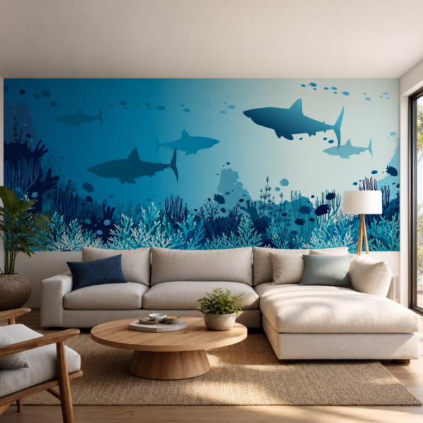 fotobehang Fotobehang Undersea World aan de muur in de woonkamer