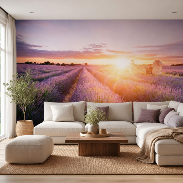 fotobehang Lavendel, Frankrijk fotobehang aan de muur in de woonkamer
