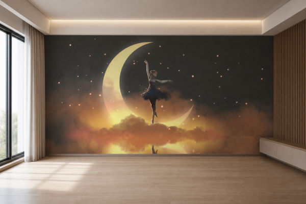 fotobehang Fotobehang Ballerina — patroon 3 aan de muur in de woonkamer