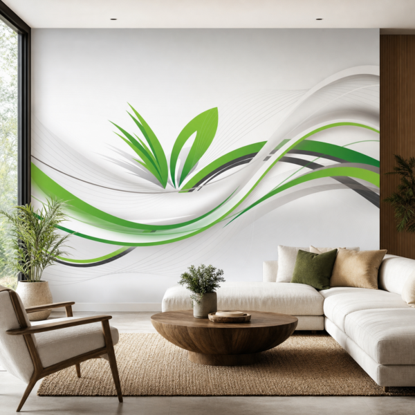 fotobehang Fotobehang Eco Achtergrond aan de muur in de woonkamer