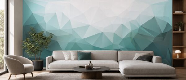 fotobehang Fotobehang Panorama Zielona aan de muur in de woonkamer