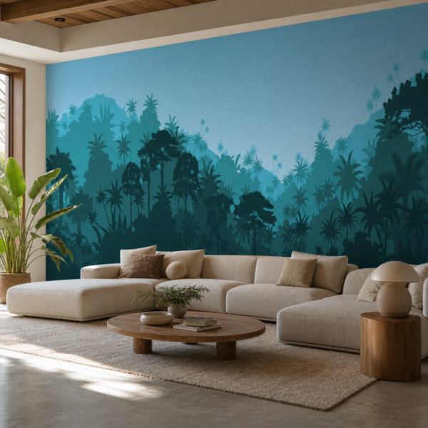 fotobehang Fotobehang Rainforest aan de muur in de woonkamer
