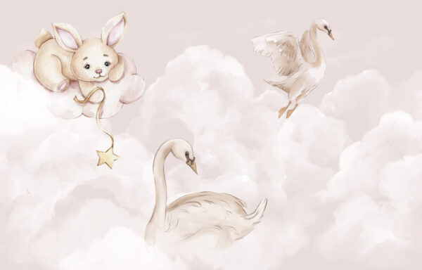 Fotobehang Schattige dieren in de wolken