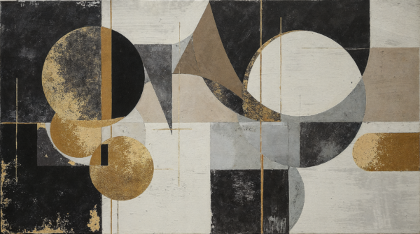 Fotobehang Geometrische abstractie in aardse tinten