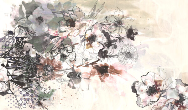 Fotobehang Boeket wilde bloemen (abstract)