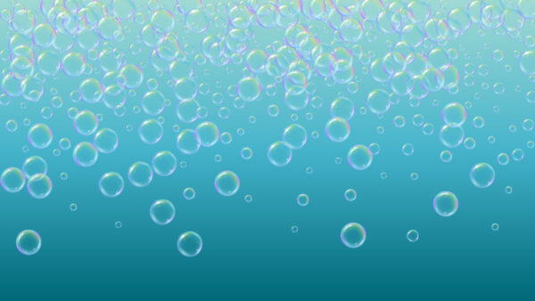Fotobehang Blauwe bubbels