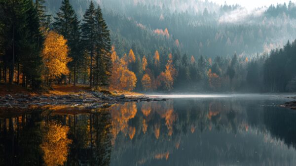 Fotobehang Herfstmeer